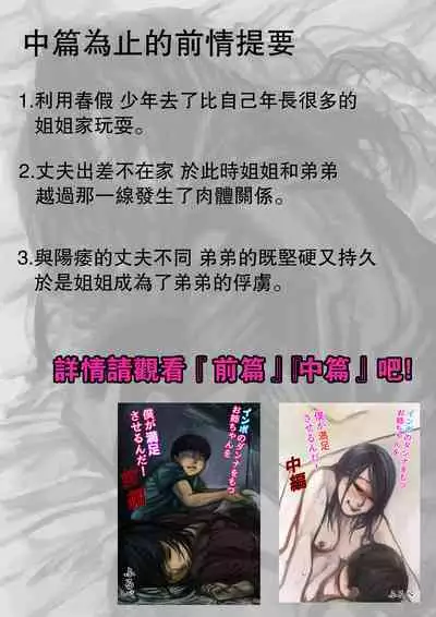 Inpo no Danna o Motsu Onee-chan o Boku ga Manzoku Saserun da! Kouhen | 嫁給了陽萎丈夫的姐姐就由我來滿足她! 後篇