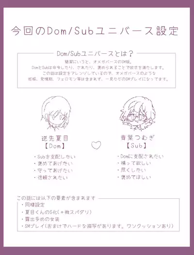 [Roll] Dom no Natsume-kun to Sub no Tsumugi-san ga Ichaicha suru dake no Hanashi (Dom/Sub Universe)