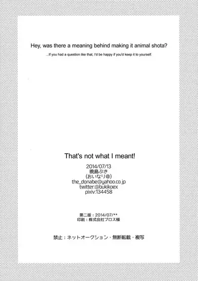 That’s not What I Meant!