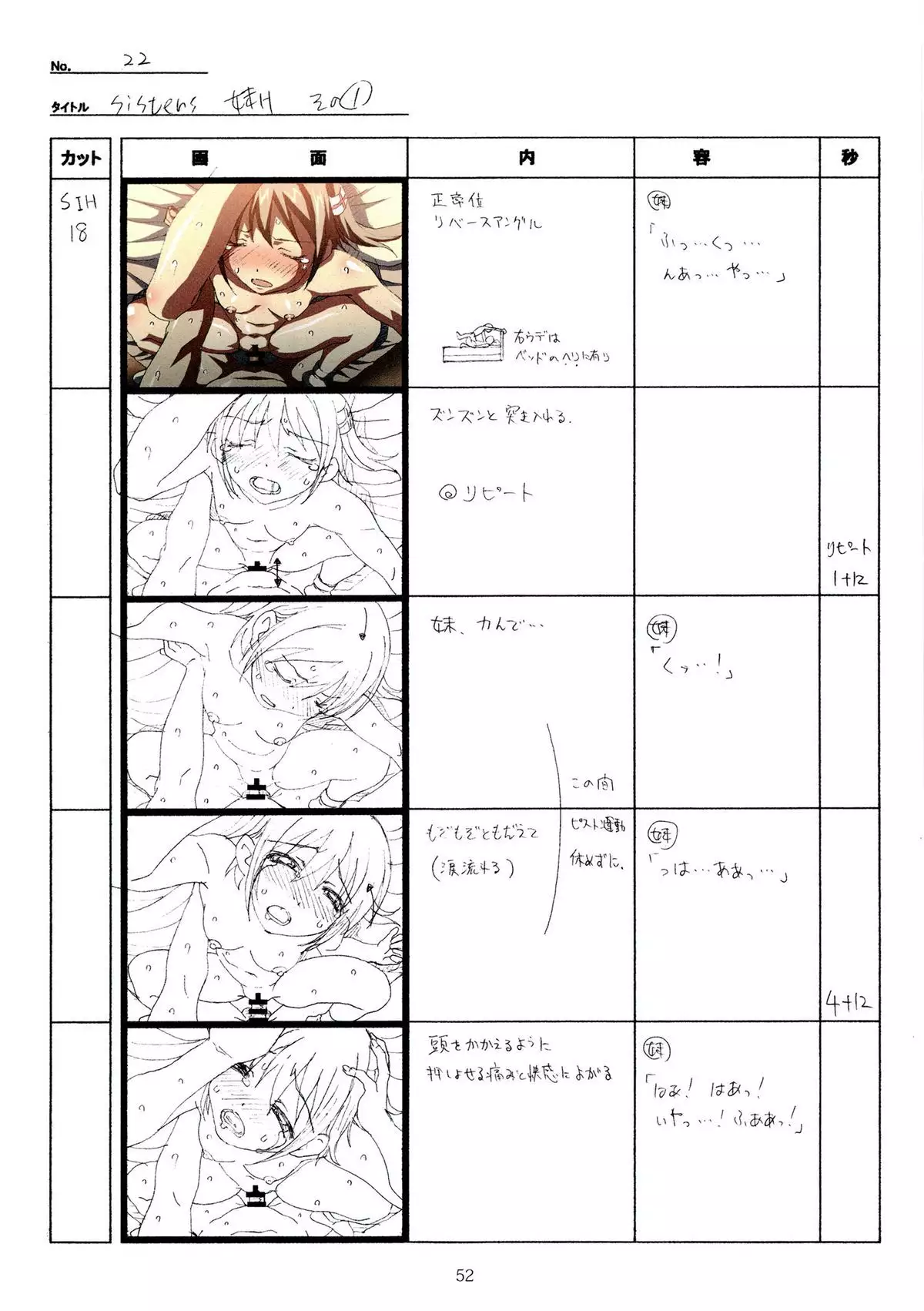 SISTERS -Natsu no Saigo no Hi- H Scene All Part Storyboard