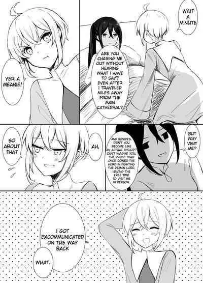 Maou Toubatsu Shippai Heroine Gisei Normal End de Utsu ni Natta Koutensei Futanari Kenshi to Otokonoko Shinkan no Hanashi | Crestfallen Futanari x Femboy Priest: Prepare to Cum Edition